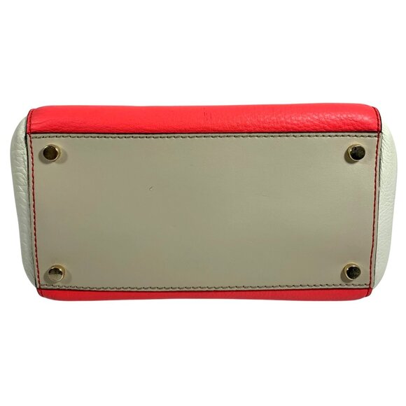 KATE SPADE Leo Houston Street Two Tone Pebble Leather Satchel Handbag - Picture 9 of 13